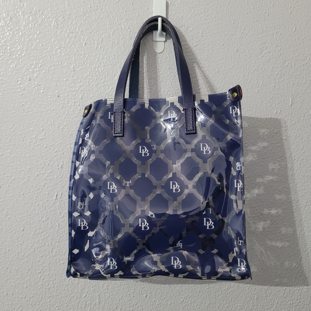 Dooney and Bourke Sanibel Lunch Bag clear/blue With Leather Straps